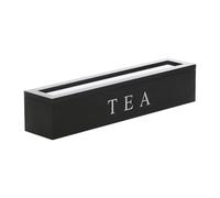 Générique Tea Box Organizer 6 Compartments Wooden Sugar Packet Chest | With Lid Tea Storage Box, Multi Compartment Storage Chest For Tea Bags Sugar Packets Coffee Seasoning Kitchen Counter Cabinet