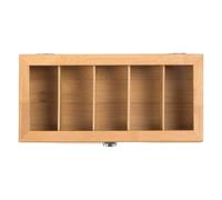 Générique Tea Box Organizer - Wooden Multi-Compartment Container, Tea Storage Box Display Organizer | Tea's Bag Holder For Sugar Packets Condiment Kitchen Countertop Home Office Restaurant