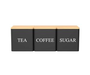 Générique Tea Canister Set, 3 Pieces 500ml Grain Storage Jars with Lids, Kitchen Organizers for Sugar, Coffee, Spices, Pantry, Countertop, Shelves, Home, Office, RV
