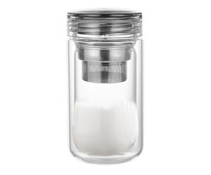 Générique Tea Cup | Transparent Tea Infuser Cup | Leak Proof Heat Resistant Mug with Large Capacity for Camping Car Serving Friend Colleagues Outdoor Party Family Coffee