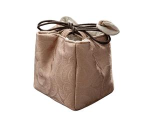 Générique Tea Organizer - Chinese Aesthetic Pouch, Portable Drawstring Bag, Cup Container Case, Women Home Office Outdoor, Travel Vacation Accessory, Floral Fabric Style For Camping Picnic