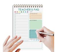 Générique Teacher Notepad, 50-Sheet To-Do List Daily Planner with Twin Coil Binding, 5.8 X 8.3 Inch Cute Memo Pad Organizer for Classroom Tasks, Elementary School Teaching Supplies and Desk Use