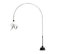 Générique Teaser pour Chat - 39,37 Pouces Interactif | Acier ABS - Jouet Indestructible | Légère À Ventouse pour Chat, 50g, pour Jeu Intérieur Et Extérieur, Kit D'exercices De Chasse, Blanc Et