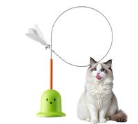 Générique Teaser pour Chat - Ventouse puissante pour Un Jeu Mains Libres en Solo, Exercice interactif pour esthétique, Fil d'acier Flexible de 90 cm + 3 recharges de Plumes, Base sous Vide en TP