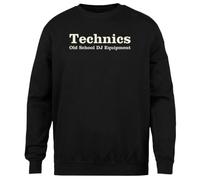 Générique Technics Old School Pull Noir Unisexe Ras du Cou sans Sexe