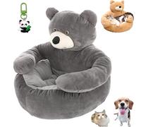 Générique Teddy Bear Dog Bed, Teddy Bear Dog Bed with Arms, Plush Cuddler for Small Dogs & Puppies, Ultra Soft Plush Pet Sofa, Semi-Enclosed Cuddle Beds for Indoor Cats & Dogs (Grey,XL(30.3in))