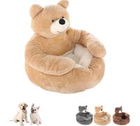 Générique Teddy Bear Dog Bed, Teddy Bear Dog Bed with Hugging Arms, 2025 Cute Soft Warm Non-SLI Plush Cuddle Bears Pet Beds Detachable for Cat and Small Dogs (Khaki,XL)