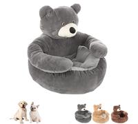 Générique Teddy Bear Dog Bed, Teddy Bear Dog Bed with Hugging Arms, 2025 Cute Soft Warm Non-SLI Plush Cuddle Bears Pet Beds Detachable for Cat and Small Dogs (Gray,L)
