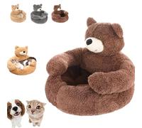 Générique Teddy Bear Dog Bed with Arms, Cute Soft Warm Non-Slip Plush Cuddle Bear Pet Bed, Washable Cute Pets Sofa with Anti-Slip Bottom, for Autumn and Winter Seasons (Coffee,Large)