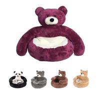 Générique Teddy Bear Dog Bed, with Hugging Arms, Leisure Dog Bed, Plush Cuddler for Small Dogs & Puppies, Super Soft Cuddle Nest, Non-Slip and Removable (E,Medium)