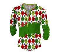 Générique Tee Shirt De Noel - T-Shirt à Manches Courtes imprimé de Noël en Coton décontracté pour Hommes (Green 3XL)