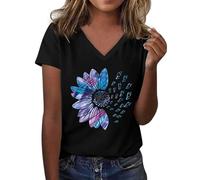 Générique Tee Shirt Femme Coton T Shirts Blanc Imprimante Pas Cher T-Shirt À Manches Courtes Col Rond Tunique avec Motif Papillons Grande Taille Tops Chemises