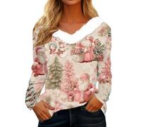 Générique Tee Shirt Femme Noel Pull Noël Déguisement Pull Noel Chic Haut Chic Soirée Adultes Et Elegant Vintage Sweat de Noël Femme Beige L