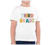 Générique Tee Shirt Fille,T-Shirt DéContracté à Manches Courtes Et Col Rond Imprimé pour Enfants, Mode RentréE Scolaire (10) (White, 8-9 Years)