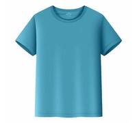 Générique Tee Shirt Garçons Filles Classique Couleur Unie Coton T-Shirts Gamins Manche Courte Col Ras du Cou Tops Âge 2-14 Ans