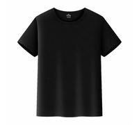 Générique Tee Shirt Garçons Filles Classique Couleur Unie Coton T-Shirts Gamins Manche Courte Col Ras du Cou Tops Âge 2-14 Ans (01 Noir, 12-14 ans)