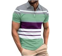 Générique Tee Shirt Homme Manches Courtes Casual Golf Tshirt Imprimé Légère et Résistante Oversize Quotidienne Shirts Vintage Travail Top Printemps Tous Les Jours Tennis Vêtements Violet XL
