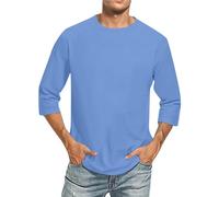 Générique Tee Shirt Homme Marque Col Rond Tshirt Été Manche Longue Sportswear, Amazon Essentials Homme - Grande Taille Slim Fit Sport T Shirt Golf Pas Cher Chemisier Top(Bleu,XL)