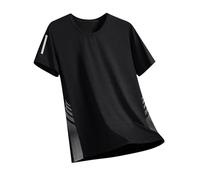 Générique Tee-Shirt Homme Teeshirt Été Décontracté T-Shirts Sport Amincissant Tshirt Léger Mode Manches Courtes T-Shirts Extensible Quotidien Doux Mes Commandes en Cours De Livraison Noir 5XL