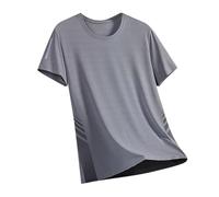 Générique Tee-Shirt Homme Teeshirt Été Décontracté T-Shirts Sport Amincissant Tshirt Léger Mode Manches Courtes T-Shirts Extensible Quotidien Doux Mes Commandes en Cours De Livraison Gris L