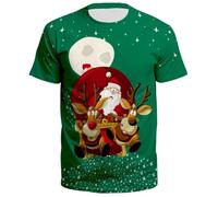 Générique Tee Shirt Noel Femme à Manches Courtes, Pull Moche De NoëL Homme Cadeau De NoëL, Polo Homme Noel avec Imprimé NoëL Costume DéContractéE Col Rond Tunique Tops ÉTé Hiver 2024