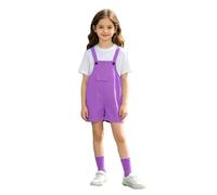 Générique tee shirt pull ado fille Ensemble trois pièces tee-shirt manches courtes salopette et chaussettes(Violet3-4 ans)