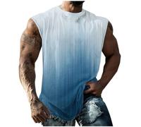 Générique Tee Shirt sans Manche Débardeur Homme Été T-Shirts Impression Sport Teeshirt Décontracté Manches Courtes Tee-Shirt Entraînement Respirant Mes Commandes en Cours De Livraison Bleu 4XL