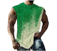 Générique Tee Shirt sans Manche Débardeur Homme Été T-Shirts Impression Sport Teeshirt Décontracté Manches Courtes Tee-Shirt Entraînement Respirant Mes Commandes en Cours De Livraison Vert XL