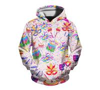 Générique Tee Shirt Sequin Homme, Pull Homme A Capuche Tee Shirt Manche Longue Homme Tee Shirt Paillette Tenue Disco Homme Annee 70 Déguisement Brillant Homme Sweat Fleur Homme Tshirt Argent Homme