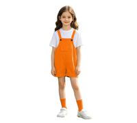 Générique tee shirt t-shirt blanc enfant Ensemble trois pièces tee-shirt manches courtes salopette et chaussettes(Orange3-4 ans)