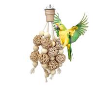 Générique Teeth Grinding Toy, Natural Bird Chew Accessory, 20x12cm Parakeet Toy with Hook, Wood Foraging Material Block, Enrichment Swing with Hanging Style, Biting Tool for Cockatiel and Conure