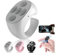 Générique Télécommande Bluetooth Anneau de Défilement Bout des Doigts, Contrôleur Annulaire pour Smartphone et Caméra, Blanc