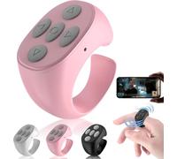 Générique Télécommande Bluetooth Sans Fil Bout des Doigts Anneau de Défilement Caméra Vidéo Courte Contrôle Bluetooth Paresseuse Tourne-Page (Rose)