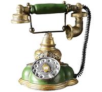 Générique Téléphone Rétro en Résine Vert, Modèle à Cadran Rotatif Vintage, Décoration Maison et Bureau, Figurine Décorative pour Salon ou Chambre, Accessoire Décoratif Unique Vintage