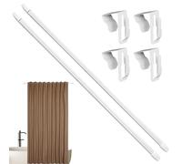 Générique Telescoping Curtains Rod, Extendable Drapery Rods Window, Easy to Install Decorative Home Supply, Includes 4 Hooks, for Bathroom, Bedroom, Living Room, Size: 15.75x0.51x0.39 inches