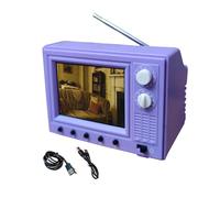 Générique Téléviseur Vintage - Petit écran 720P Mémoire 8 Go Décoration intérieure,Prise Casque TV De Poche | pour Cuisine Salon Chambre Bureau dortoir Couloir entrée Bureau étagère