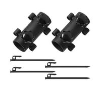 Générique Tent Fixing Holder - Windproof Awning Support | Pole Fixing Bracket | Fishing Tènt Posts for Beach Camping and Fishing, Heavy Duty Steel Rod Holder with Double Fixings Rods, 6-Piece Kit