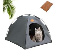 Générique Tente Pliable pour Chat, idéale pour l'intérieur et l'extérieur | Niche Confortable et Respirante pour Camping,Le Balcon et Les Voyages | Se Transporte et Range Facilement (Gray, L)