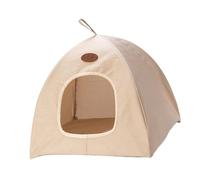 Générique Tente pour Animaux Abri Chat Chien Niche Pliable Polyester Portable Intérieur Respirant Adaptée pour Séjour Chambre, Beige, Je