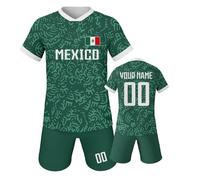 Générique Tenue Complète Équipe Mexique, Maillot Domicile Et Extérieur Adapté Aux Grands Et Petits - Vêtement De Supporter, Habit De Stade, Tenue Collective pour Événement Sportif