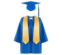 Générique Tenue de Cérémonie pour Enfants 2025 Robe Casquette Pompon Breloques Maternelle Préscolaire Costume de Diplôme Polyvalent