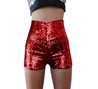 Générique Tenue de concert scintillante en strass pour femme, short taille haute moulant, costume de scène sexy