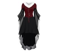 Générique Tenue De Noël Élégante Robe Sapin Carnaval Festive Réception Joyeux Verte Matière Fluide Paillettes Dorées Femme Ceinture Satin Étoile Dentelle Perles Noel