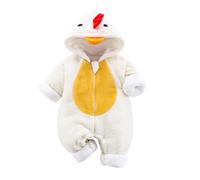 Générique Tenue De Oeuf Pâques Pour Bébé Poussins Enfant Barboteuse Filles Et Combinaison Avec Chapeau Costume Canard Deguisement Paques Combishort Nourrissons Paques (Blanc #3,0-3 mois)