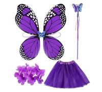 Générique Tenue De Papillon D'oie De Porche, Costume De Cosplay De Papillon Pour Figurines De Jardin, Tenues De Figurines De Patio Amusantes Avec Jupe, Ailes, Et Corolle, Accessoires De Vêtements
