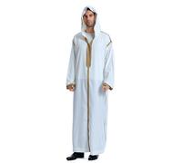 Générique Tenue De Priere Femme Musulmane 52 Piece,Robe DéContractéE à Capuche à Manches Longues pour Hommes avec Satin Moyen Brodé (Khaki XL)