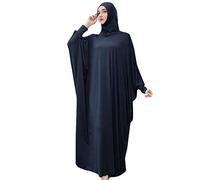Générique Tenue De Priere Femme Musulmane 73 Piece,Robe De Couleur Musulmane Robe Ramadan Coiffure De Chauve Souris Solide Femmes Robe Cardigan VêTements Musulmans (Navy One Size)