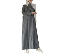 Générique Tenue de Priere Femme Musulmane en Coton et Lin Robe de Prière Musulmane à Manches Longues Ample Moyen-Orient Dubaï Arab Islamique Ramadan Robe Turque Dubaï Tenues Dubaï