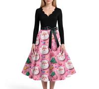 Générique Tenue de Réveillon, Elegante Nuisette Vêtements Elegant L'an Jour Rouge Déguisement Longue Robe Doree Femme Soirée, Lingerie Jupe Mere Noel, Mère Cocktail Noire Robe Sequins, 3XL