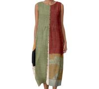 Générique Tenue de Soiree Robe décontractée pour Femme,Fluide,Longue,sans Manches,imprimée,Maxi,pour Un Usage Quotidien,Confortable,été,Printemps,Mode,élégante,Couleur Unie